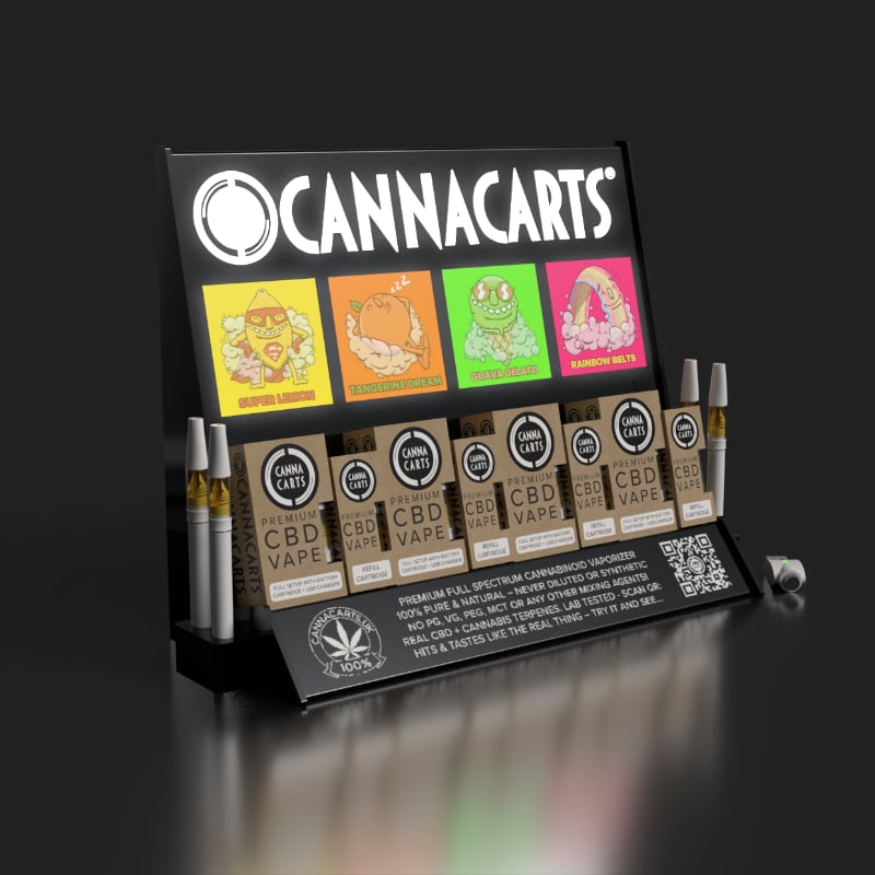 Cannacarts Vape display unit V8c left render